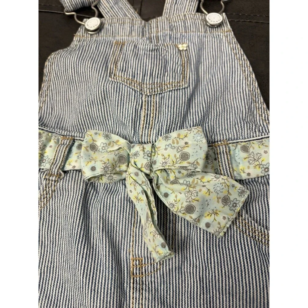 Y2k OshKosh Girls 2T Striped Denim Overall Dress